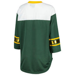 G-III 4Her by Carl Banks Women's Double Team 3/4-Sleeve Lace-Up T-Shirt - Green Bay Packers