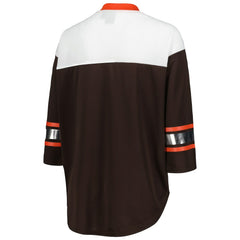 G-III 4Her by Carl Banks Women's Double Team 3/4-Sleeve Lace-Up T-Shirt - Cleveland Browns
