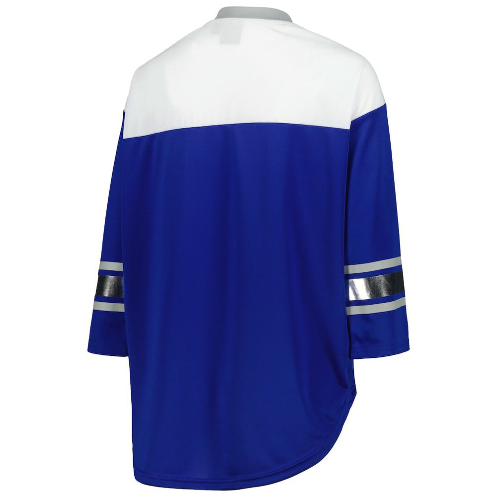 G-III 4Her by Carl Banks Women's Double Team 3/4-Sleeve Lace-Up T-Shirt - Indianapolis Colts