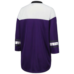 G-III 4Her by Carl Banks Women's Double Team 3/4-Sleeve Lace-Up T-Shirt - Baltimore Ravens