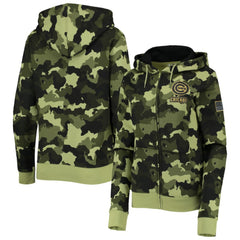 MLB Chicago Cubs New Era Women's 2022 MLB Armed Forces Day Camo Full-Zip Hoodie