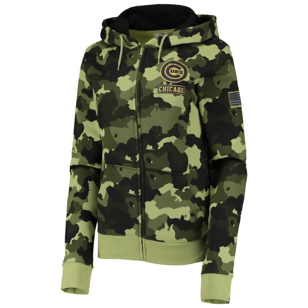 MLB Chicago Cubs New Era Women's 2022 MLB Armed Forces Day Camo Full-Zip Hoodie