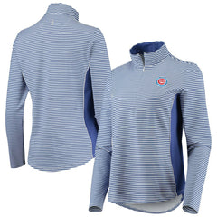 MLB Chicago Cubs Tommy Bahama Women's Aubrey Stripe Block IslandZone Half-Zip Jacket