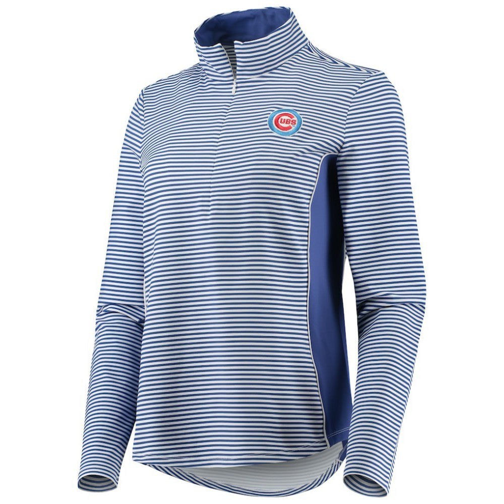 MLB Chicago Cubs Tommy Bahama Women's Aubrey Stripe Block IslandZone Half-Zip Jacket