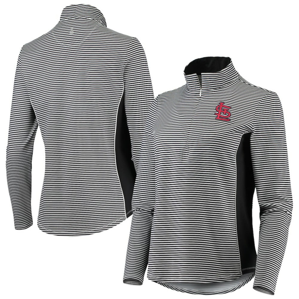 MLB St. Louis Cardinals Tommy Bahama Women's Aubrey Stripe Block IslandZone Half-Zip Jacket