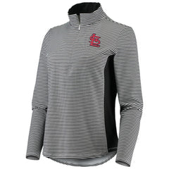 MLB St. Louis Cardinals Tommy Bahama Women's Aubrey Stripe Block IslandZone Half-Zip Jacket