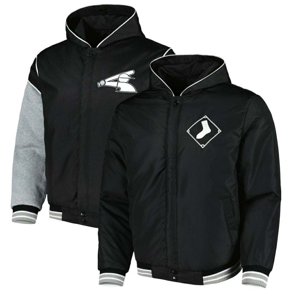 MLB Chicago White Sox JH Design Reversible Fleece Full-Snap Hoodie Jacket
