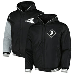 MLB Chicago White Sox JH Design Reversible Fleece Full-Snap Hoodie Jacket