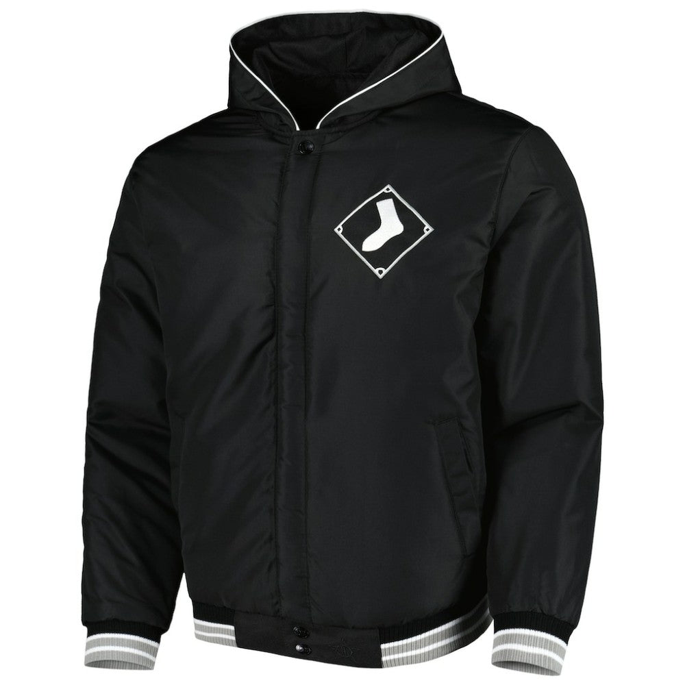 MLB Chicago White Sox JH Design Reversible Fleece Full-Snap Hoodie Jacket