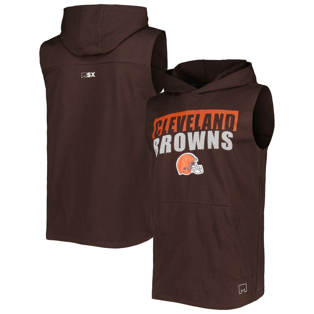 MSX by Michael Strahan Relay Sleeveless Pullover Hoodie - Cleveland Browns