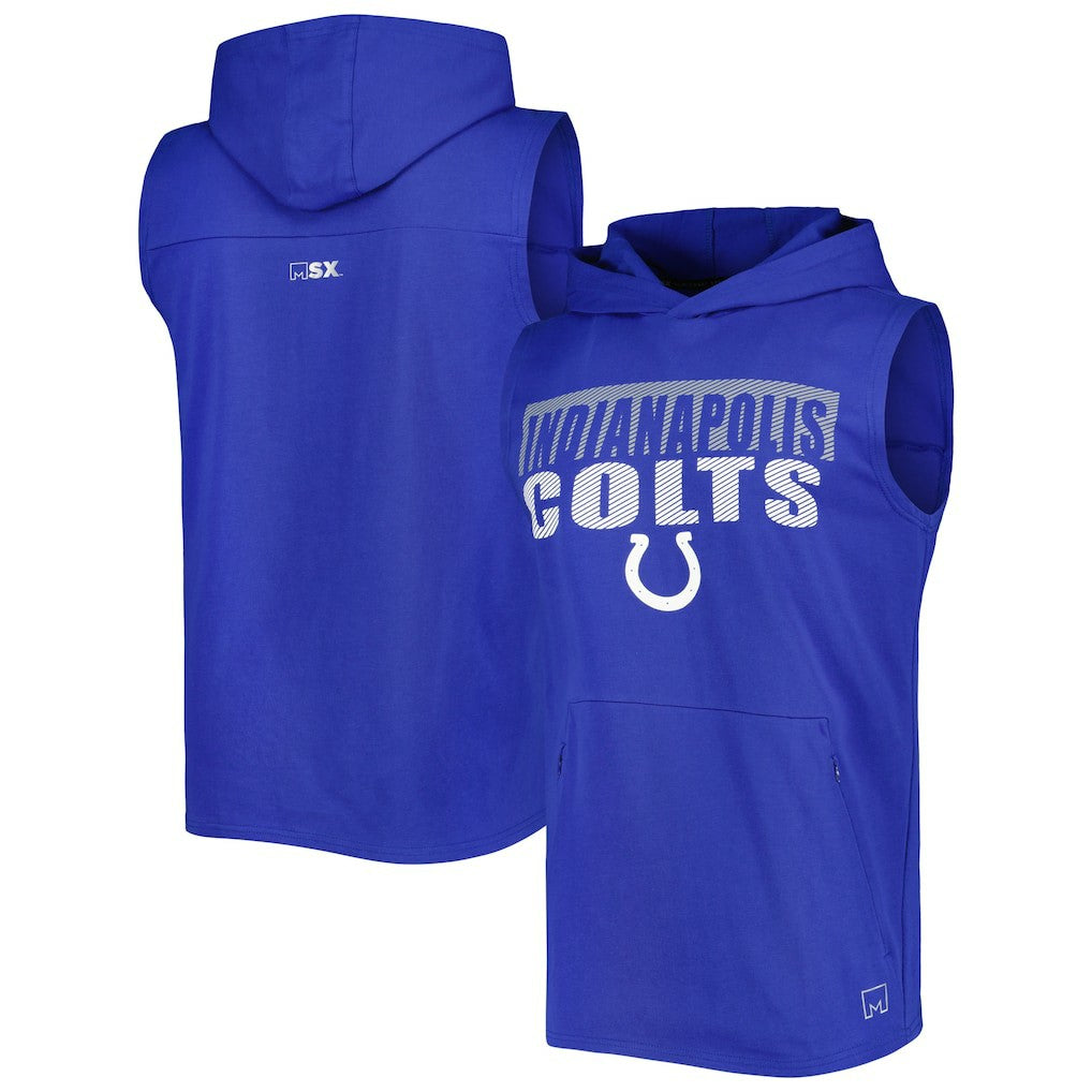 MSX by Michael Strahan Relay Sleeveless Pullover Hoodie - Indianapolis Colts