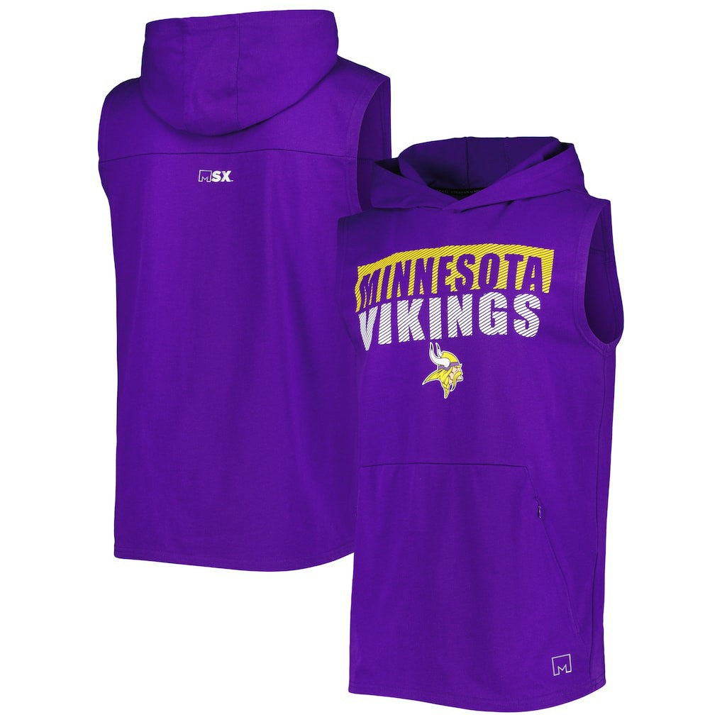 MSX by Michael Strahan Relay Sleeveless Pullover Hoodie - Minnesota Vikings
