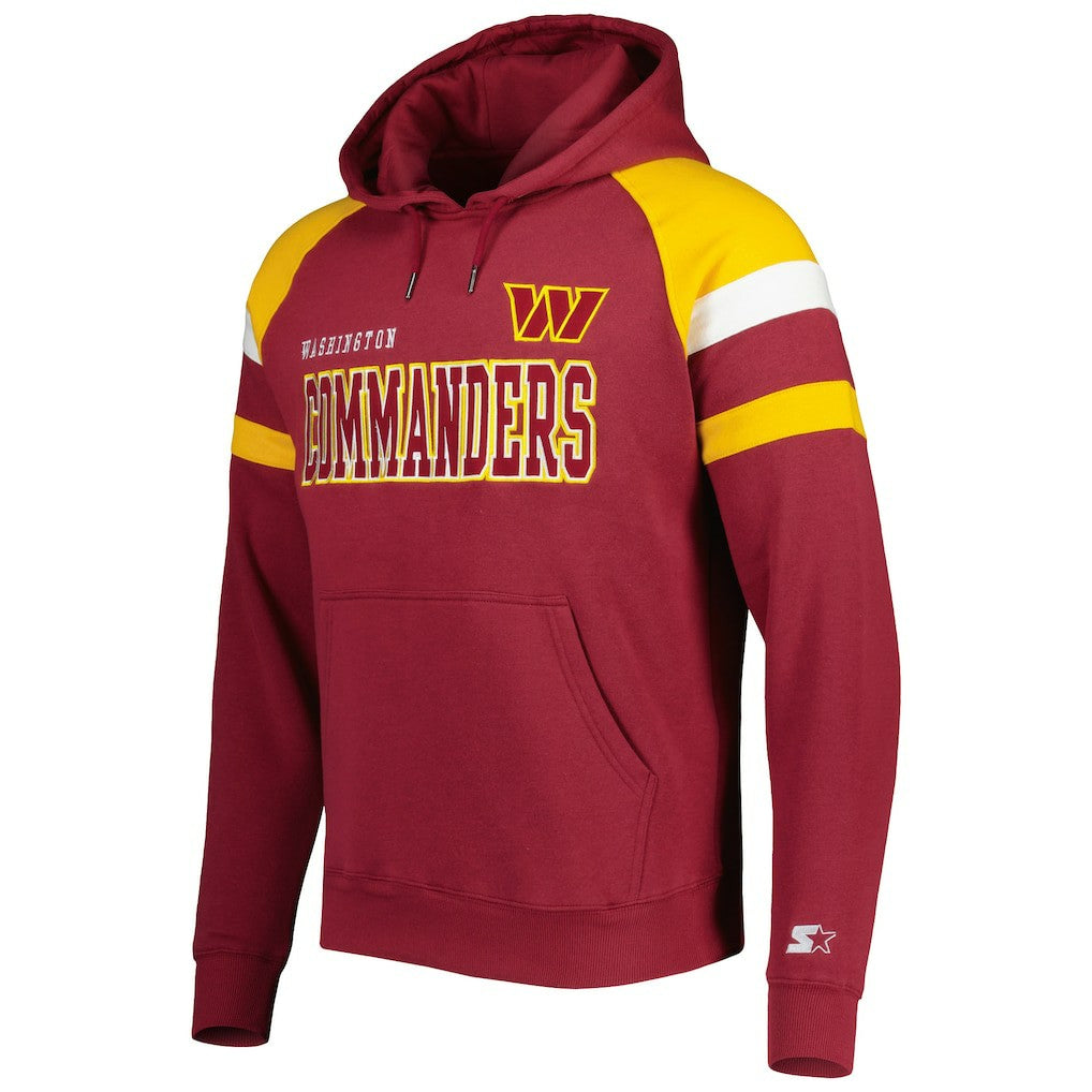 Starter Draft Fleece Raglan Pullover Hoodie - Washington Commanders