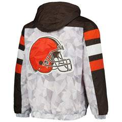 Starter Thursday Night Gridiron Raglan Half-Zip Hooded Jacket - Cleveland Browns