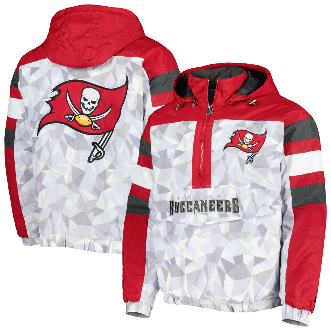 Starter Thursday Night Gridiron Raglan Half-Zip Hooded Jacket - Tampa Bay Buccaneers
