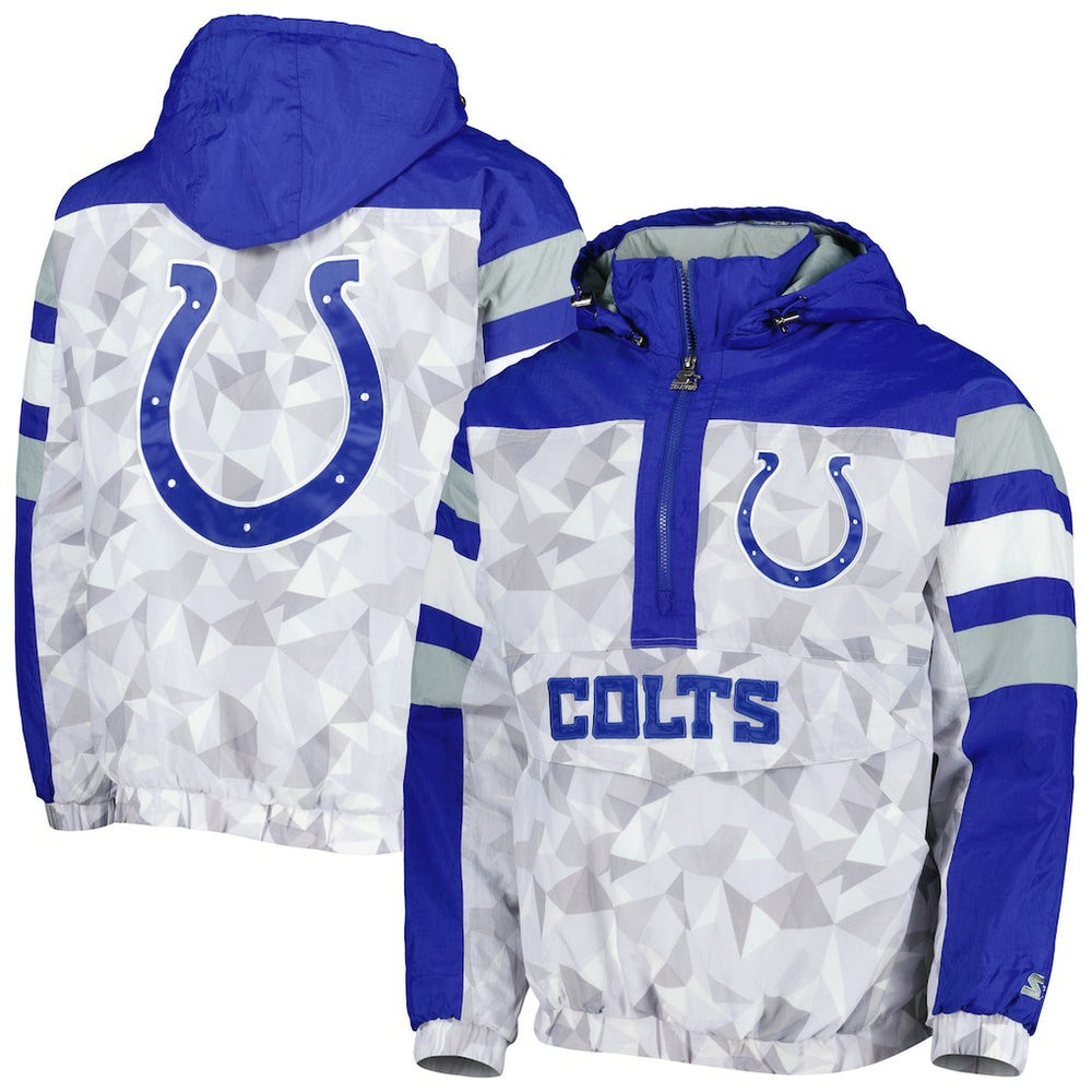 Starter Thursday Night Gridiron Raglan Half-Zip Hooded Jacket - Indianapolis Colts