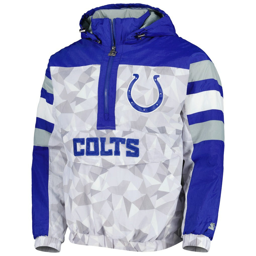 Starter Thursday Night Gridiron Raglan Half-Zip Hooded Jacket - Indianapolis Colts