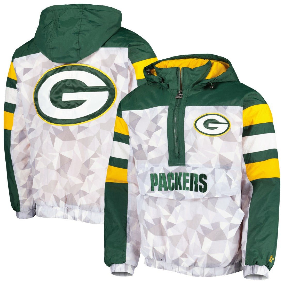 Starter Thursday Night Gridiron Raglan Half-Zip Hooded Jacket - Green Bay Packers