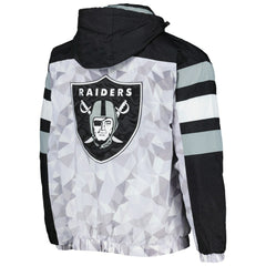 Starter Thursday Night Gridiron Raglan Half-Zip Hooded Jacket - Las Vegas Raiders