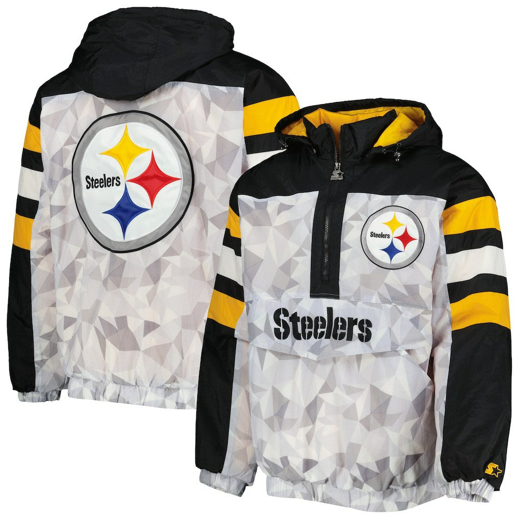 Starter Thursday Night Gridiron Raglan Half-Zip Hooded Jacket - Pittsburgh Steelers