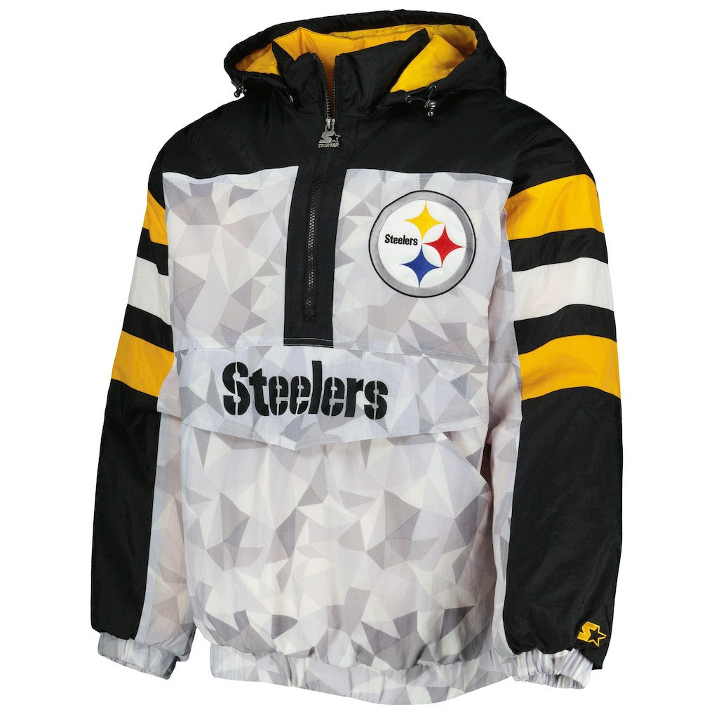 Starter Thursday Night Gridiron Raglan Half-Zip Hooded Jacket - Pittsburgh Steelers