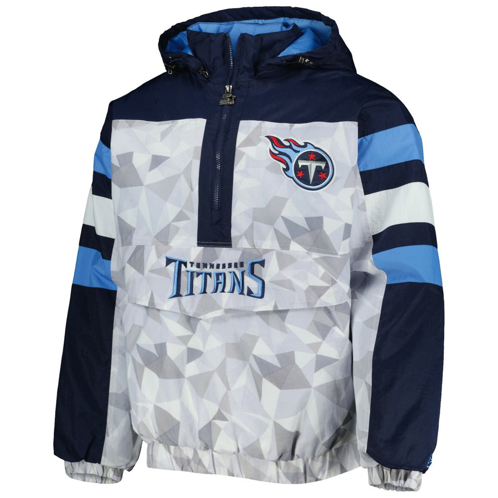 Starter Thursday Night Gridiron Raglan Half-Zip Hooded Jacket - Tennessee Titans