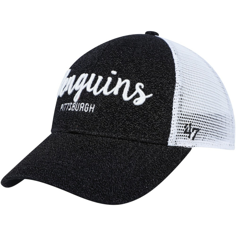 NHL Black/White Pittsburgh Penguins '47 Women's Encore MVP Trucker Snapback Hat
