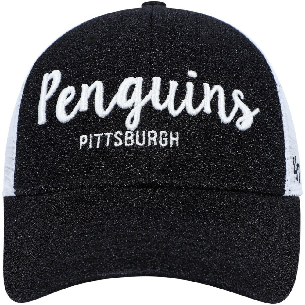 NHL Black/White Pittsburgh Penguins '47 Women's Encore MVP Trucker Snapback Hat