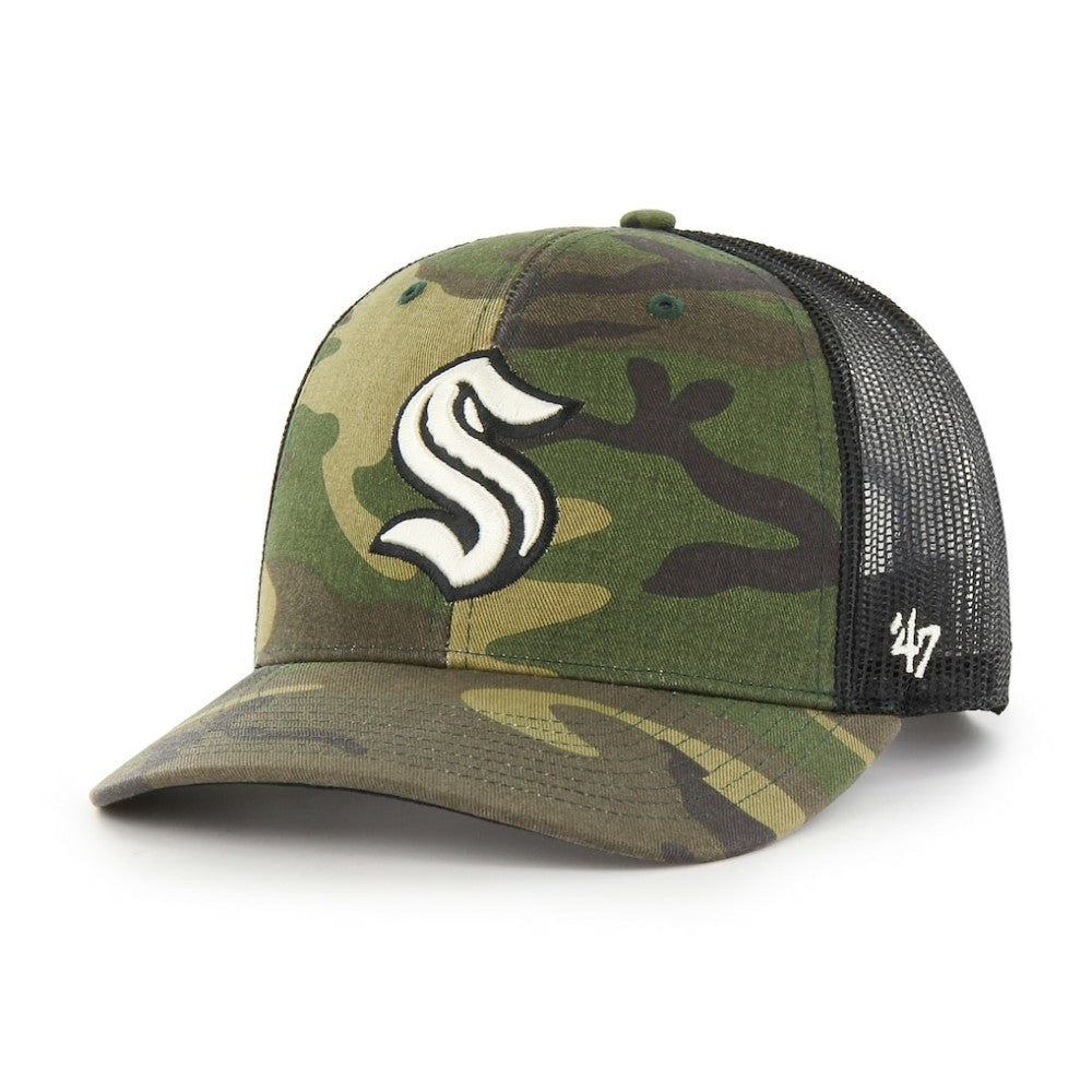 NHL Camo/Black Seattle Kraken '47 Trucker Snapback Hat