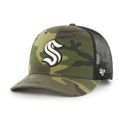 NHL Camo/Black Seattle Kraken '47 Trucker Snapback Hat