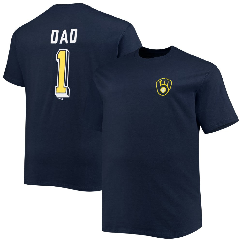 MLB Milwaukee Brewers Big & Tall Father's Day #1 Dad T-Shirt