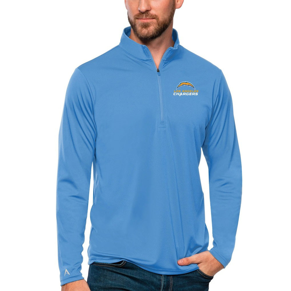 Antigua Tribute Quarter-Zip Lightweight Pullover Top - Los Angeles Chargers