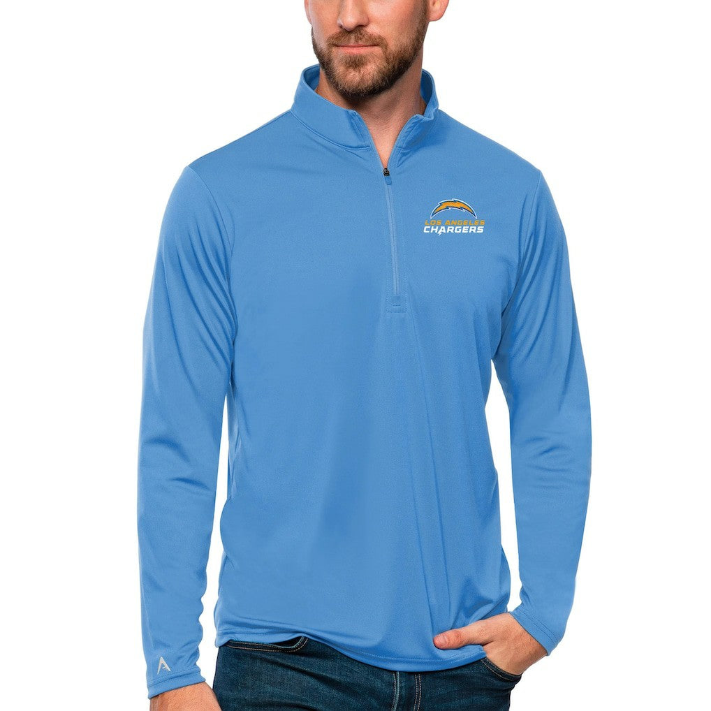 Antigua Tribute Quarter-Zip Lightweight Pullover Top - Los Angeles Chargers