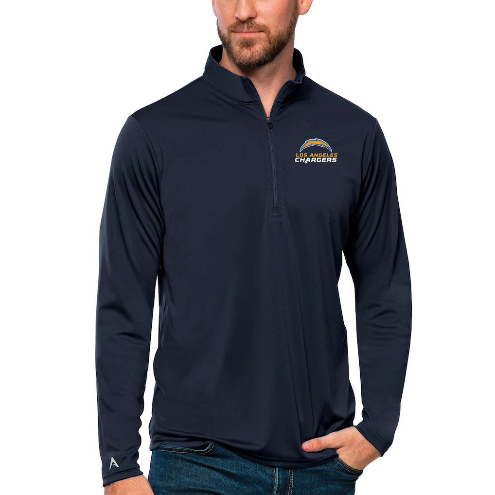 Antigua Tribute Quarter-Zip Lightweight Pullover Top - Los Angeles Chargers
