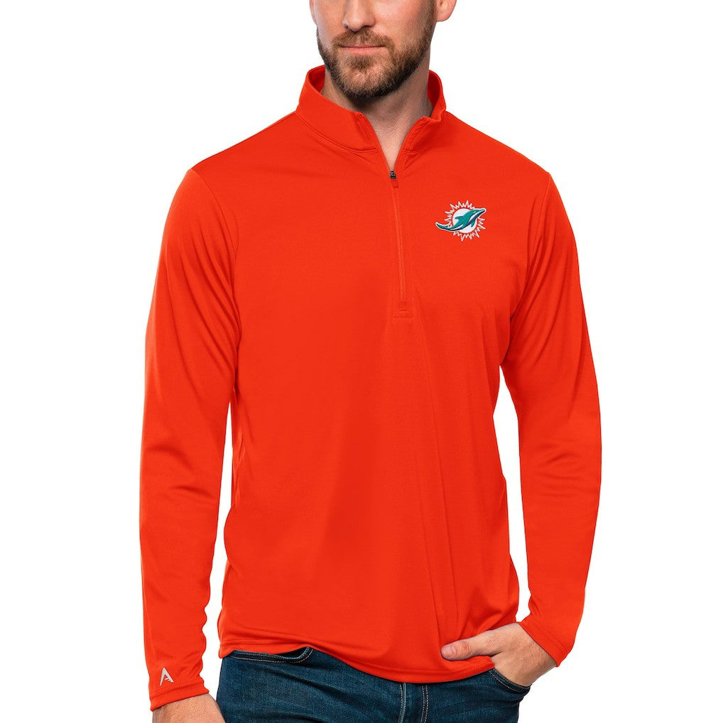 Antigua Tribute Quarter-Zip Lightweight Pullover Top - Miami Dolphins