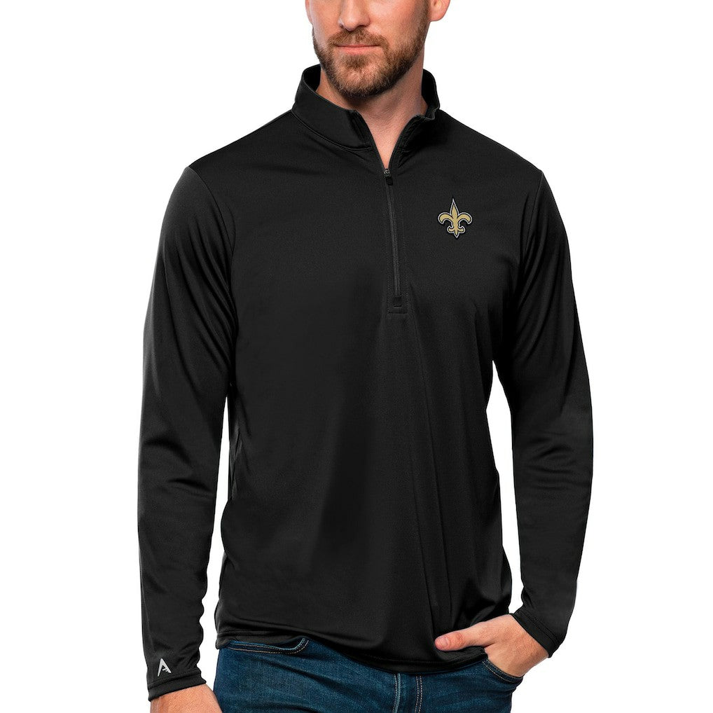 Antigua Tribute Quarter-Zip Lightweight Pullover Top - New Orleans Saints
