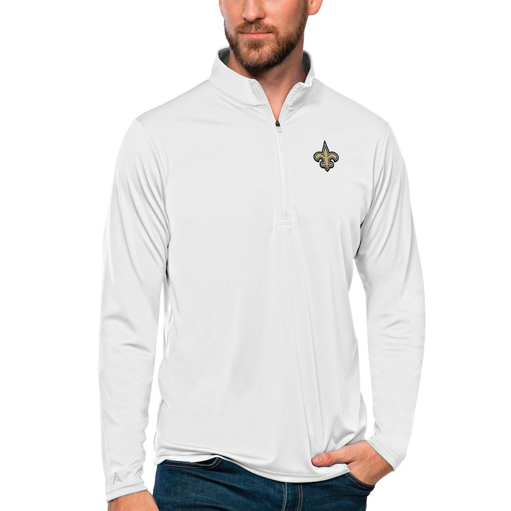 Antigua Tribute Quarter-Zip Lightweight Pullover Top - New Orleans Saints