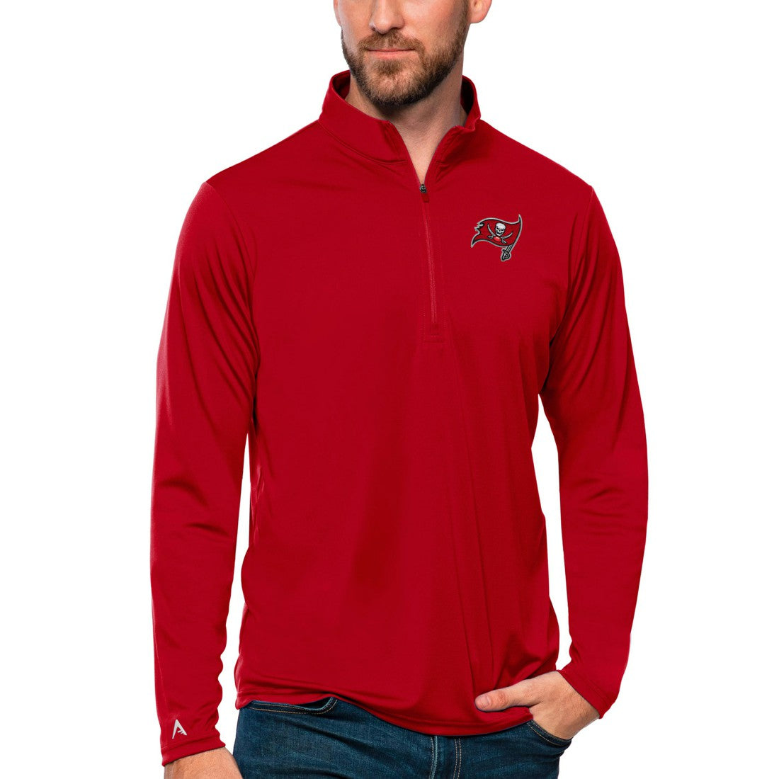 Antigua Tribute Quarter-Zip Lightweight Pullover Top - Tampa Bay Buccaneers