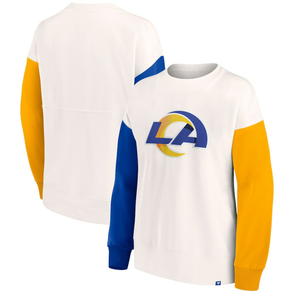 Women's Colorblock Primary Logo Pullover Sweatshirt - Los Angeles Rams