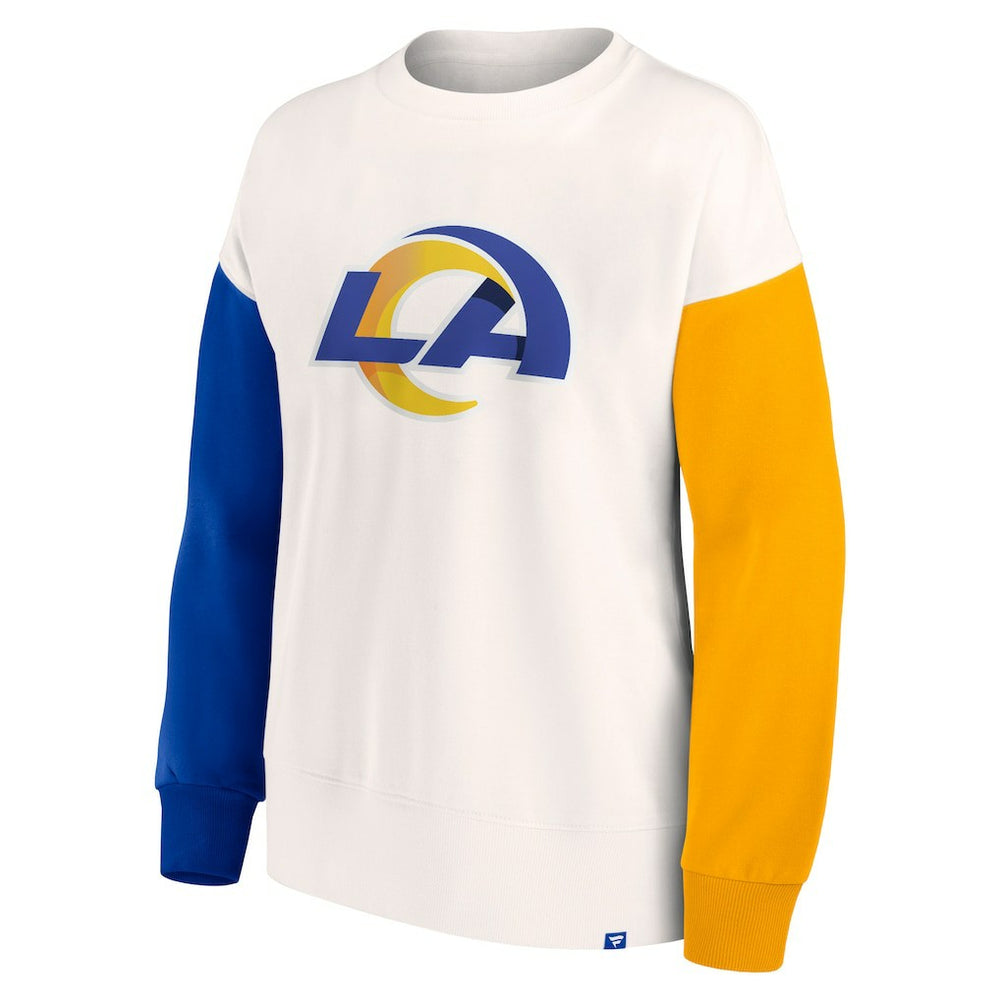 Women's Colorblock Primary Logo Pullover Sweatshirt - Los Angeles Rams