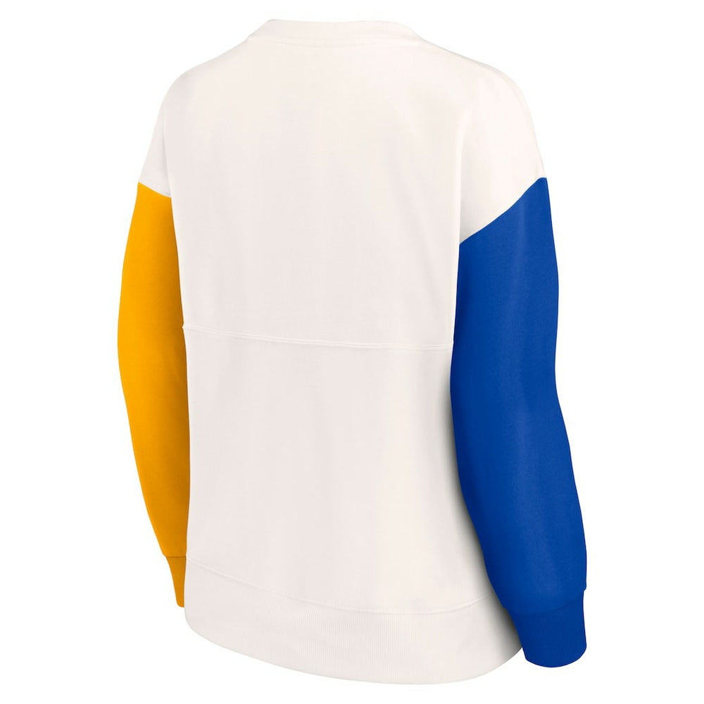 Women's Colorblock Primary Logo Pullover Sweatshirt - Los Angeles Rams