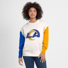 Women's Colorblock Primary Logo Pullover Sweatshirt - Los Angeles Rams