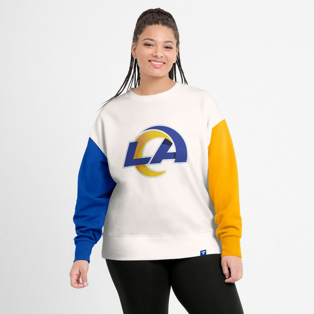 Women's Colorblock Primary Logo Pullover Sweatshirt - Los Angeles Rams
