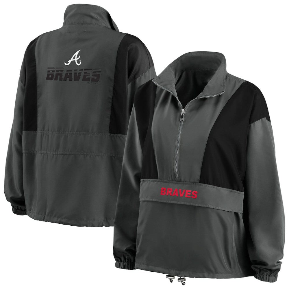 MLB Atlanta Braves WEAR by Erin Andrews Women's Packable Half-Zip Jacket