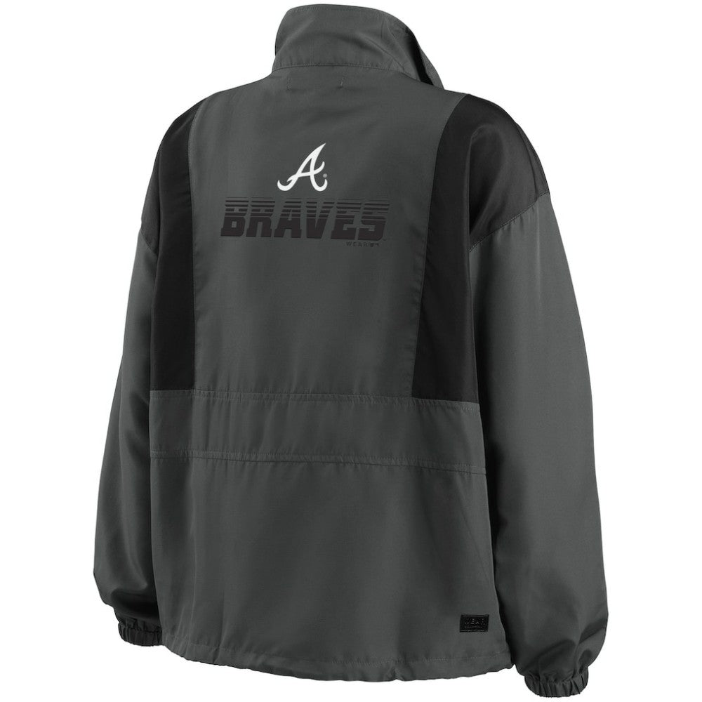 MLB Atlanta Braves WEAR by Erin Andrews Women's Packable Half-Zip Jacket