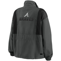 MLB Atlanta Braves WEAR by Erin Andrews Women's Packable Half-Zip Jacket