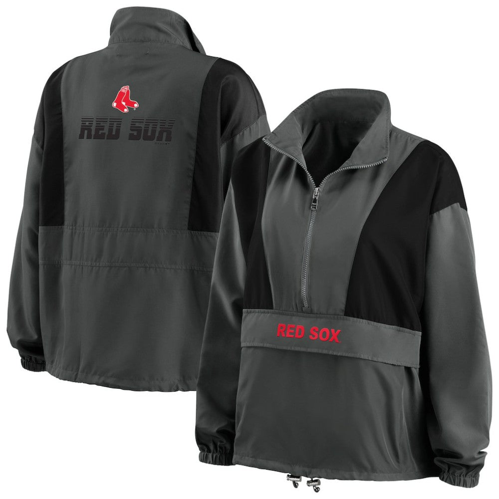MLB Boston Red Sox WEAR by Erin Andrews Women's Packable Half-Zip Jacket