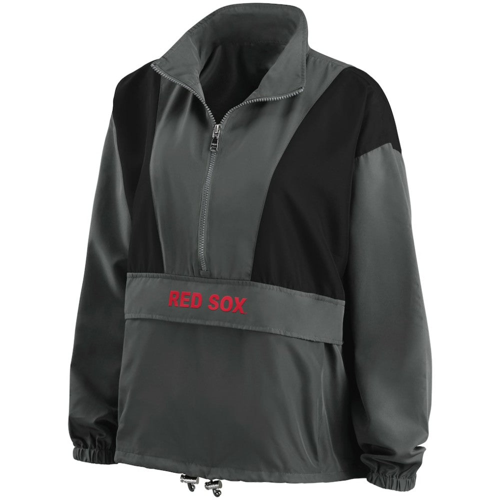 MLB Boston Red Sox WEAR by Erin Andrews Women's Packable Half-Zip Jacket