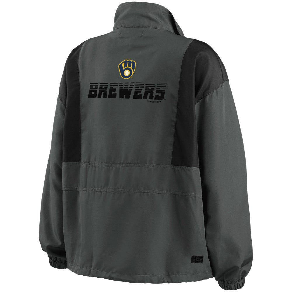 MLB Milwaukee Brewers WEAR by Erin Andrews Women's Packable Half-Zip Jacket