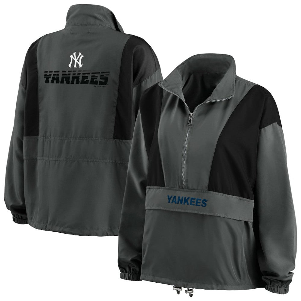 MLB New York Yankees WEAR by Erin Andrews Women's Packable Half-Zip Jacket